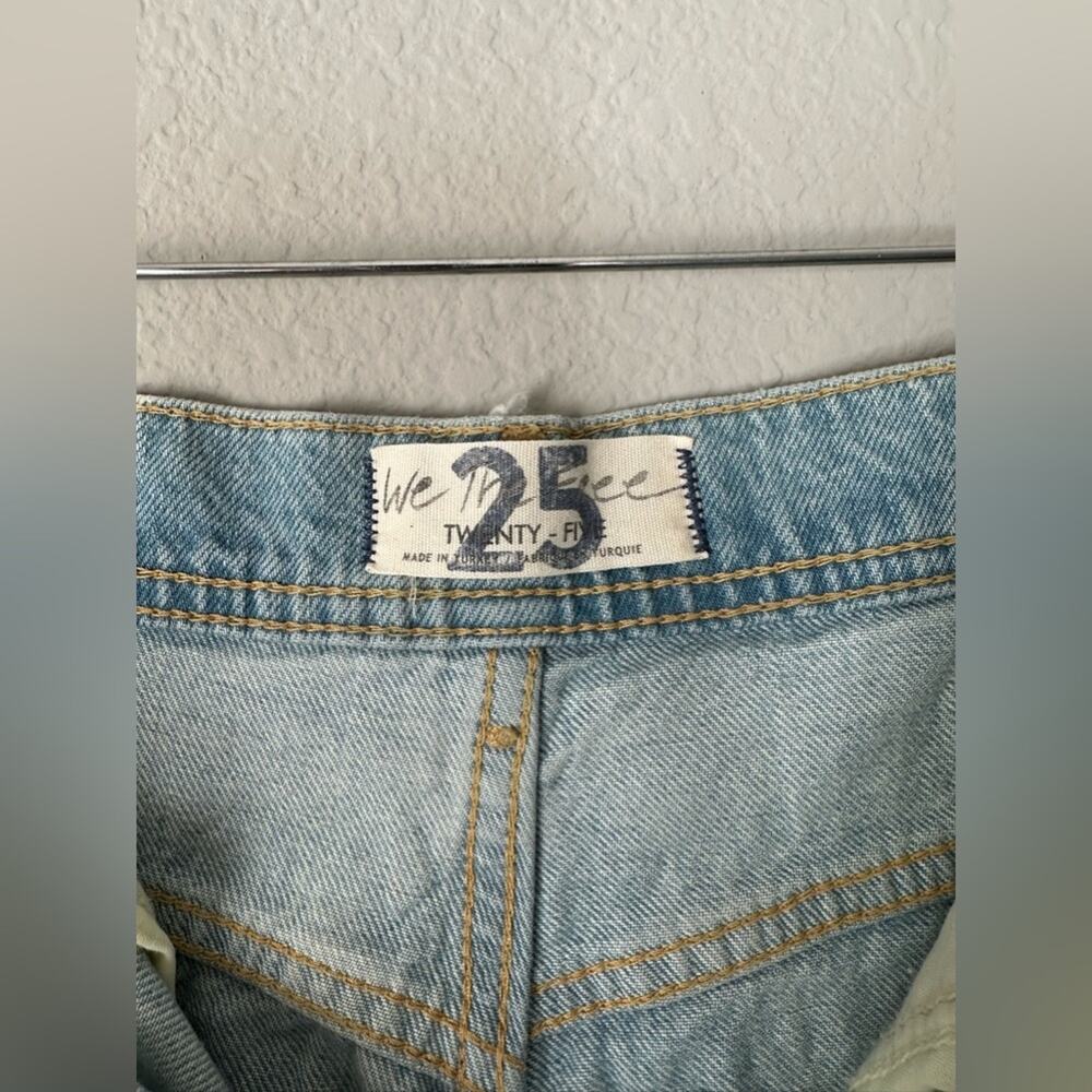 FREE PEOPLE Womens Extreme Wide Leg Light Wash Distressed Denim Jeans Size 25 - Picture 6 of 12